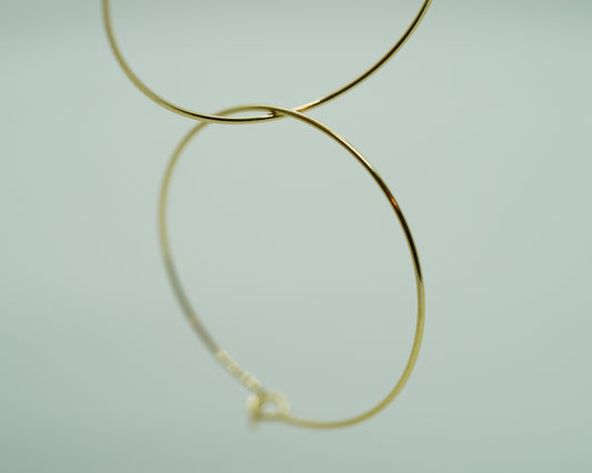 Hypoallergenic Gold-Plated 30mm Hoop Earring Components - Made in Japan, 1 Pair(2PCS) for DIY Jewelry