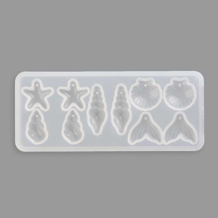 UV Silicone Resin Mold / Marine Motifs: Starfish, Shell, Fin