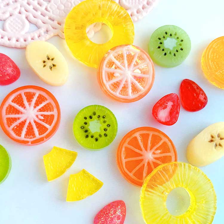 UV Resin Mold / Cut Fruit including pineapple, banana, kiwi, orange, and strawberry